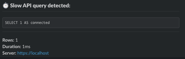 slow query slack message sample